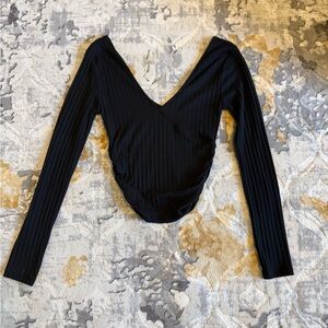 Forever 21 Black Ribbed Crop Top